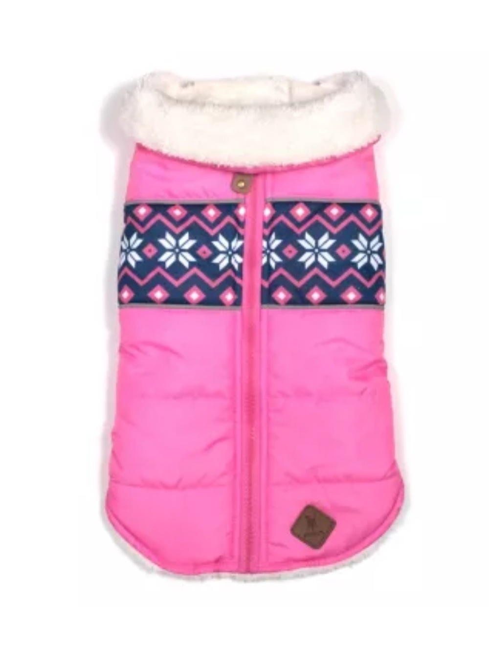 The Worthy Dog  Sherpa Fleece lined Pink Puffer jacket coat large